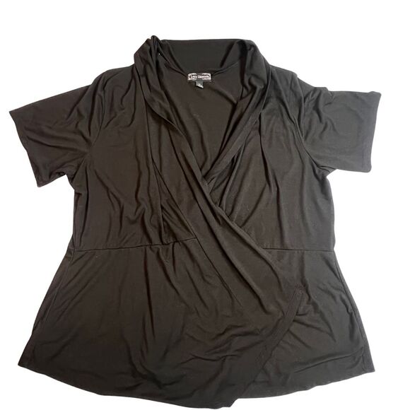 Lucky Diamond Cardigan Womens 3X Black Open Front Asymmetrical Relaxed Duster - Picture 1 of 10